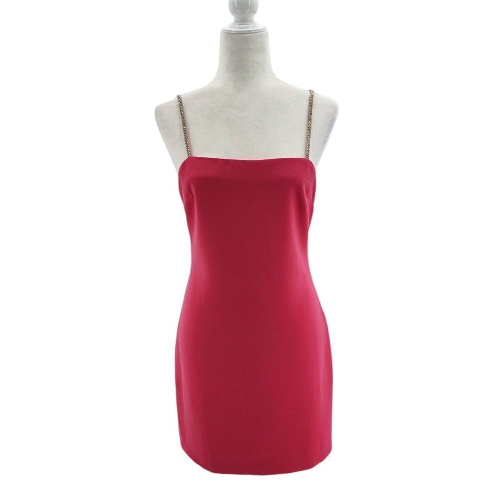 NBD Hollywood & Vine Pink Crystal Strap Pink Mini Dress Womens Small